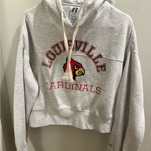 Russell Athletic Louisville Cardinals Light Gray Hoodie XL 16-18 Girls